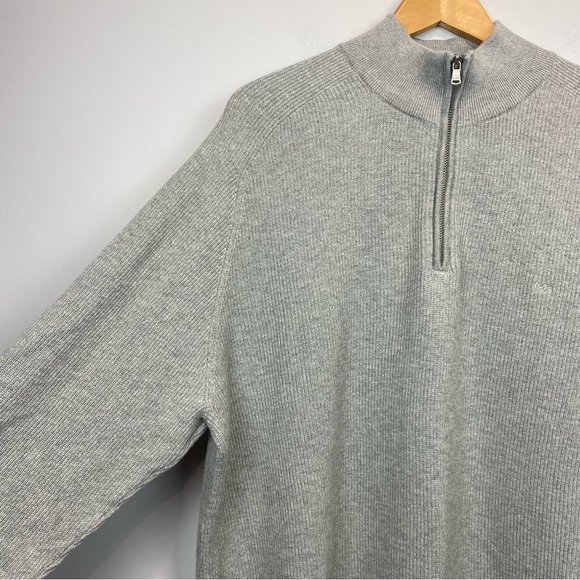 Michael Kors • Quarter Zip Grey Knit Sweater - Picture 3 of 10